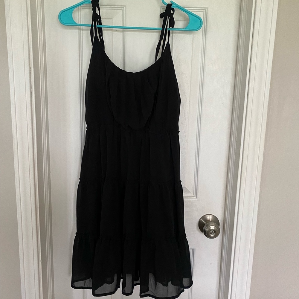 Black chiffon summer dress